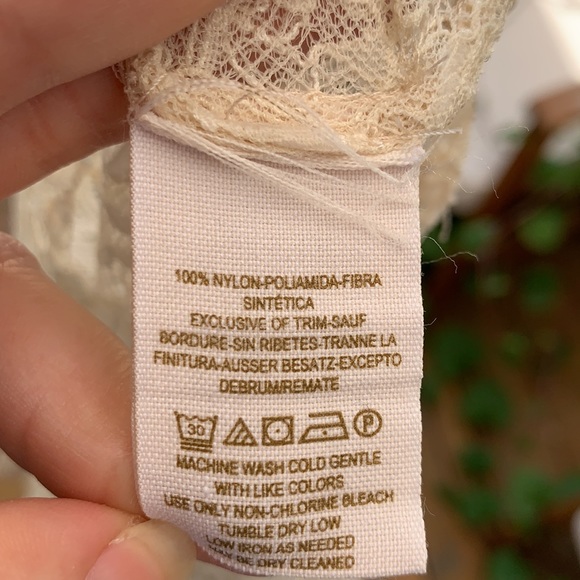 Free People Sheer Lace Top Boho Cream Size XS - Picture 6 of 11